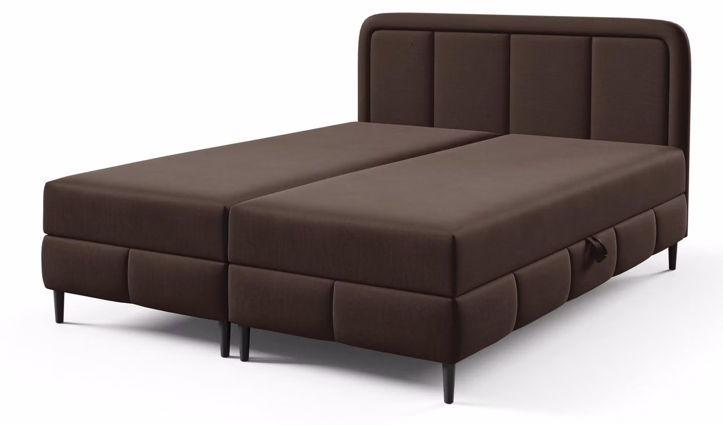 Letto con rete a molle, colore marrone espresso, dimensioni 200 x 200 cm
