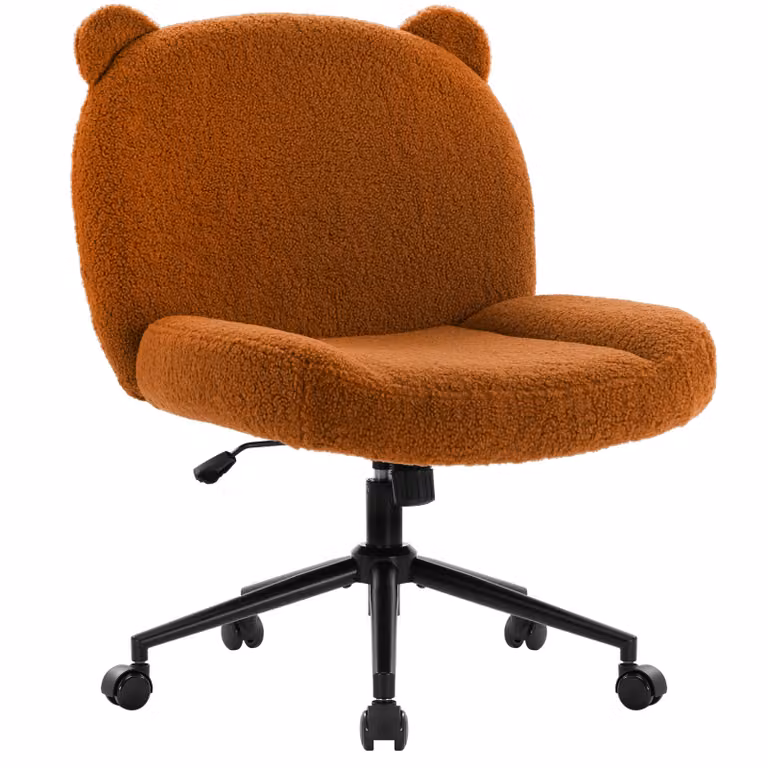 Sedia da ufficio IWMH senza braccioli, sedia da scrivania regolabile in altezza con rotelle, poltrona da lettura ergonomica in tessuto per casa, ufficio e camera da letto