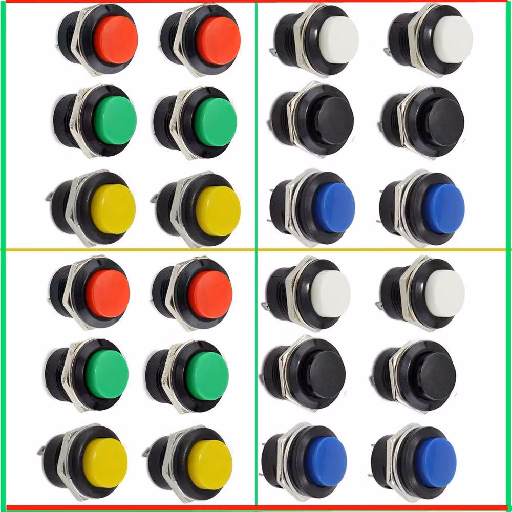 24 interruttori a pulsante SPST, interruttori a pulsante mini momentanei