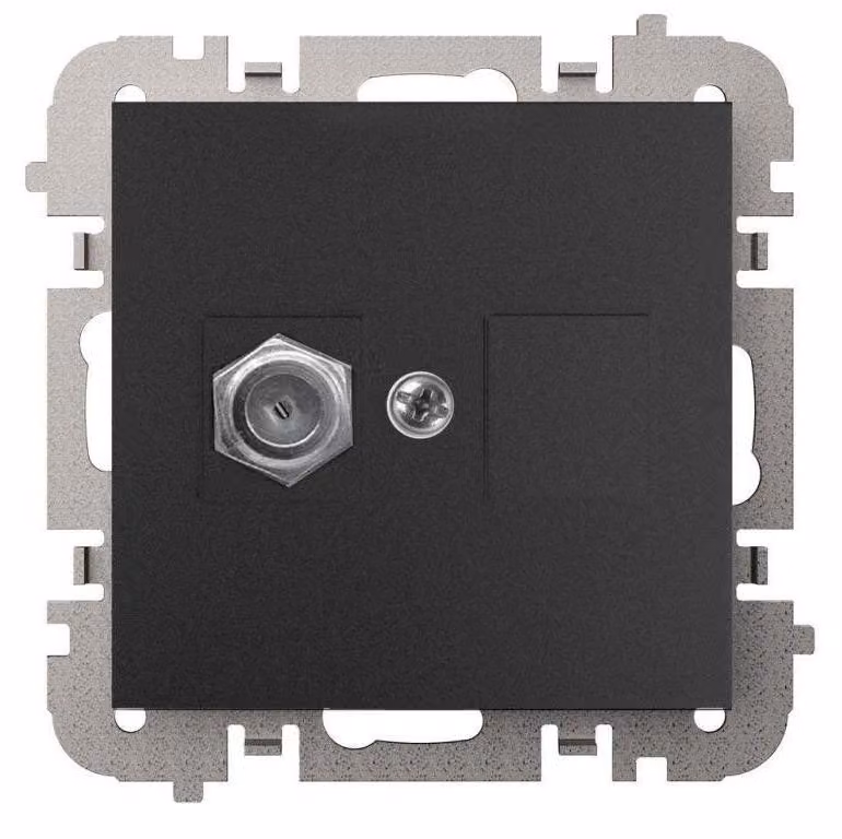 SANTRA, presa TV, tipo FF, senza telaio, colore nero, modello 4186-19