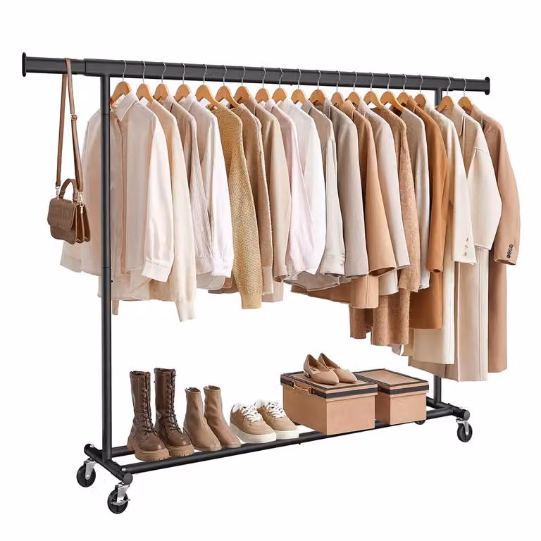 Stand Appendiabiti con Ruote, Nero