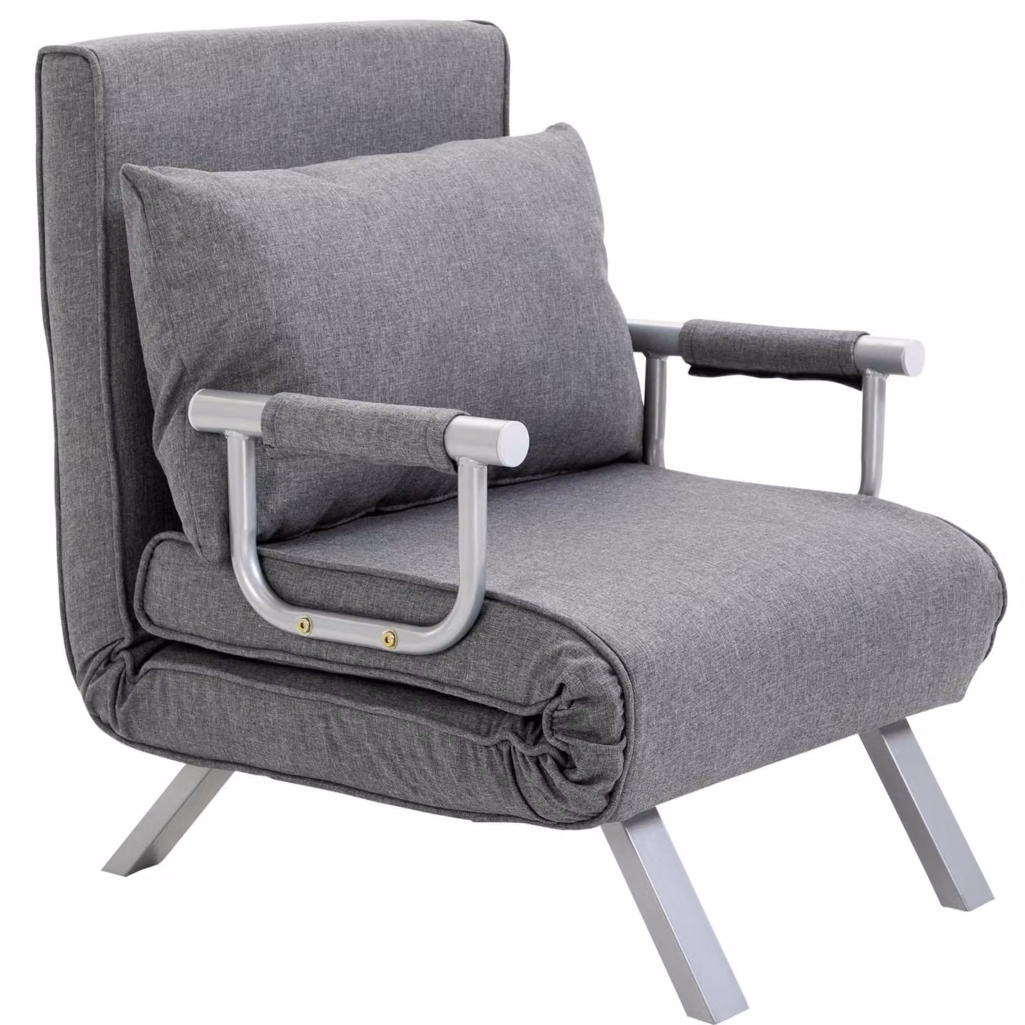 HOMCOM Divano letto 3 in 1 con braccioli, poltrona letto, letto pieghevole e chaise longue