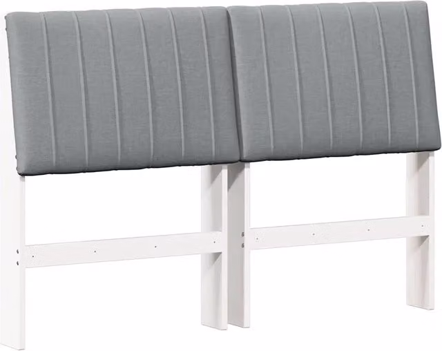 Testiera imbottita in pino massello grigio chiaro per letto da 140 cm