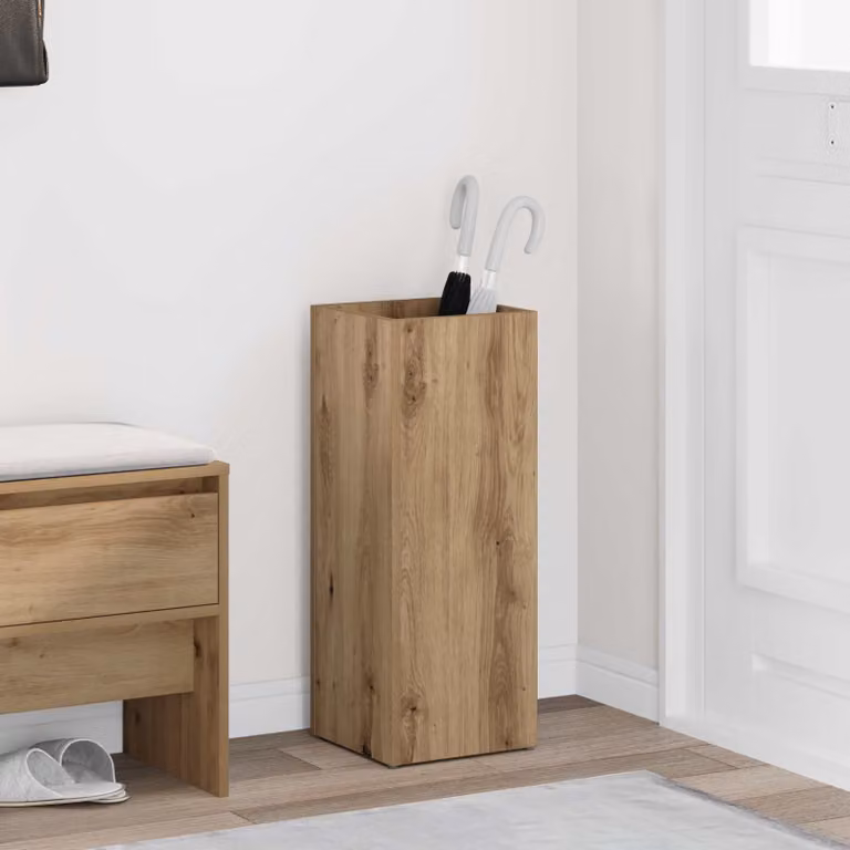 vidaXL Supporto per Ombrellone in Legno Rovere Marrone L: 25 cm, P: 24,5 cm, H: 64 cm