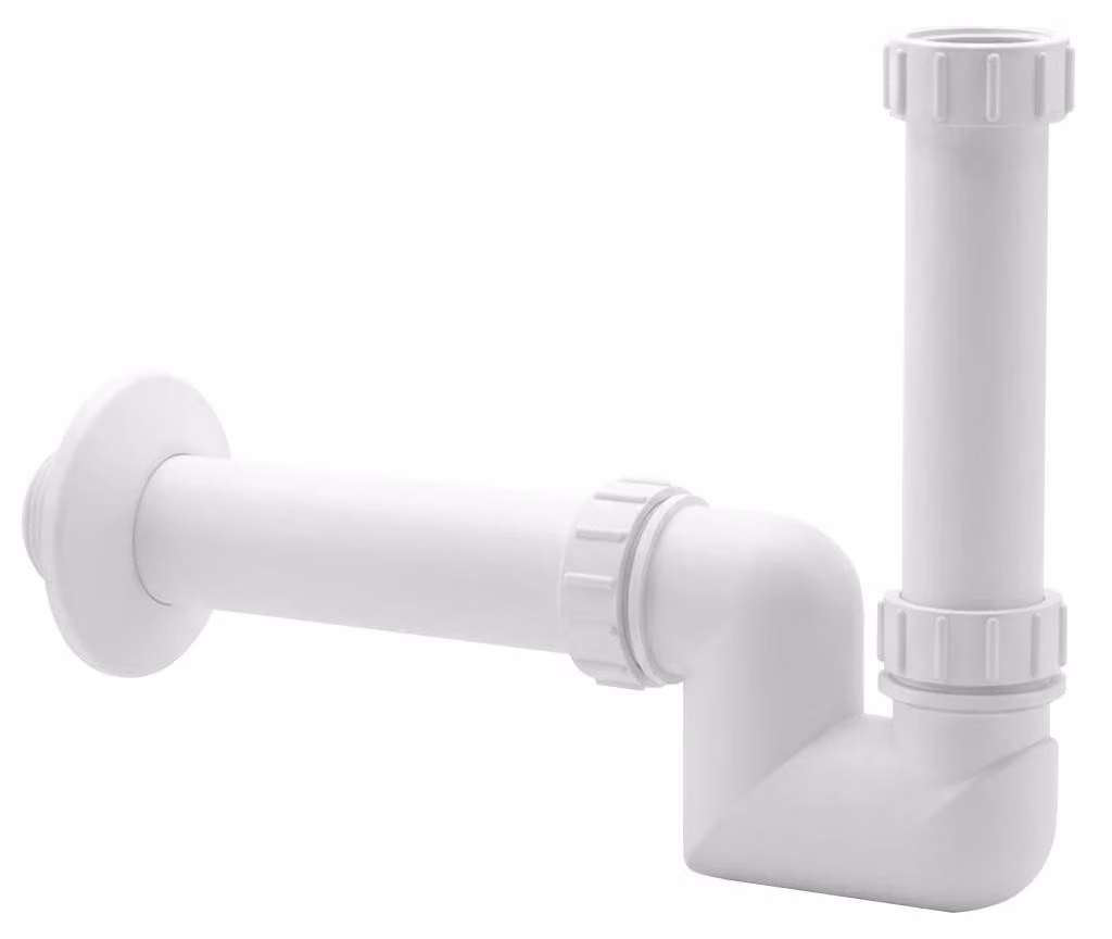 CERANO - Sifone per lavabo/bidet, basso - 5/4" - plastica - DN40 - bianco - 25 cm
