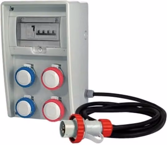 Quadro elettrico da cantiere Fanton Ulisse FME74321 ASC IP65 con 4 prese CEE, colore grigio, L: 25,0 cm, P: 17,7 cm, H: 40,3 cm – 1