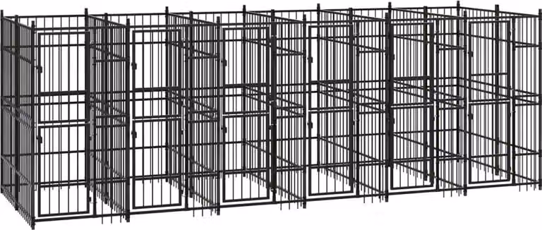 Gabbia per Cani da Esterno in Acciaio 11,06 m²