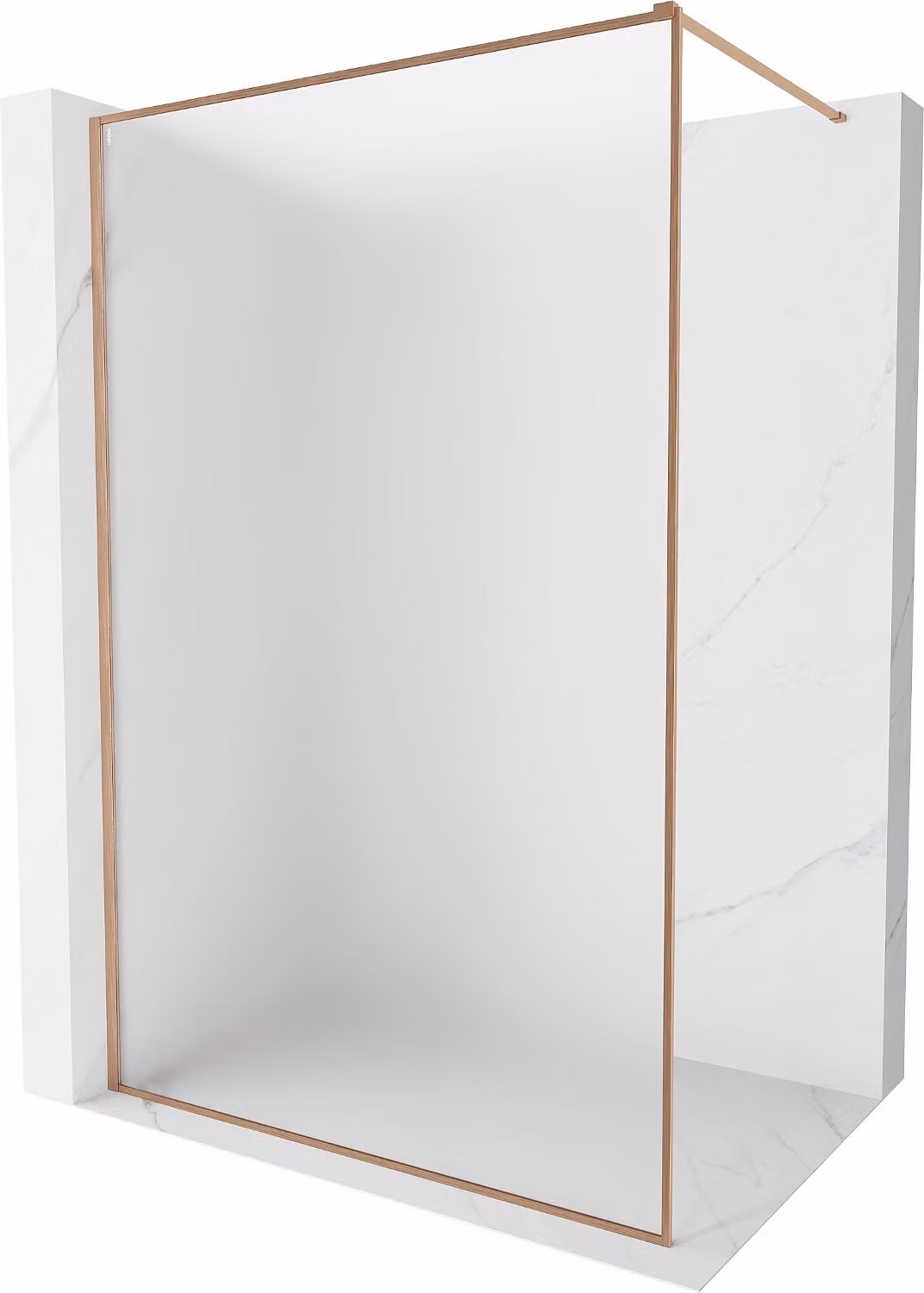 Mexen Kioto-XF parete doccia Walk-in con cornice 60 x 202 cm, brina 10 mm, rame spazzolato - 800-060-104-65-30-X