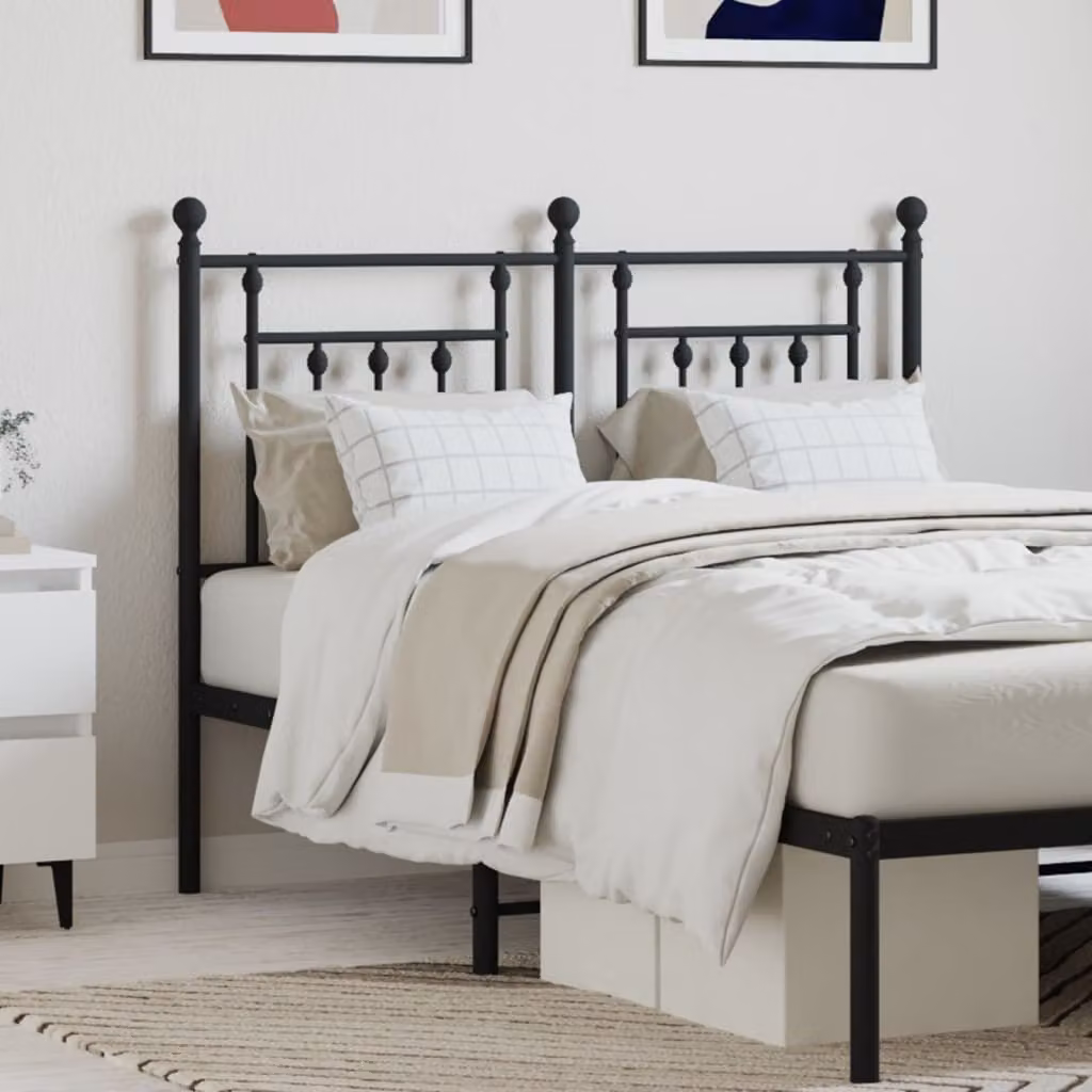Testiera di ricambio vidaXL in metallo nero laccato per letto 120x200 cm