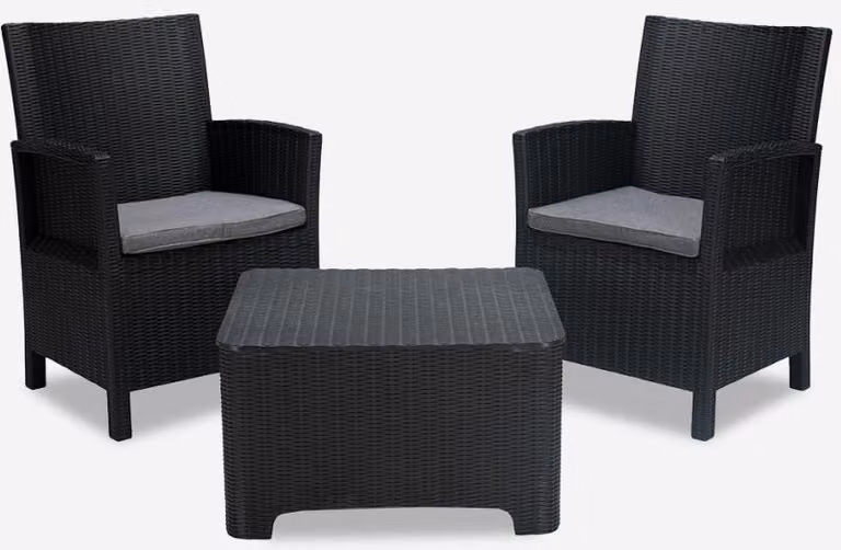 Set di mobili da giardino Gruppo di sedute 2 poltrone Tavolo Outdoor Rimini Grand Soleil