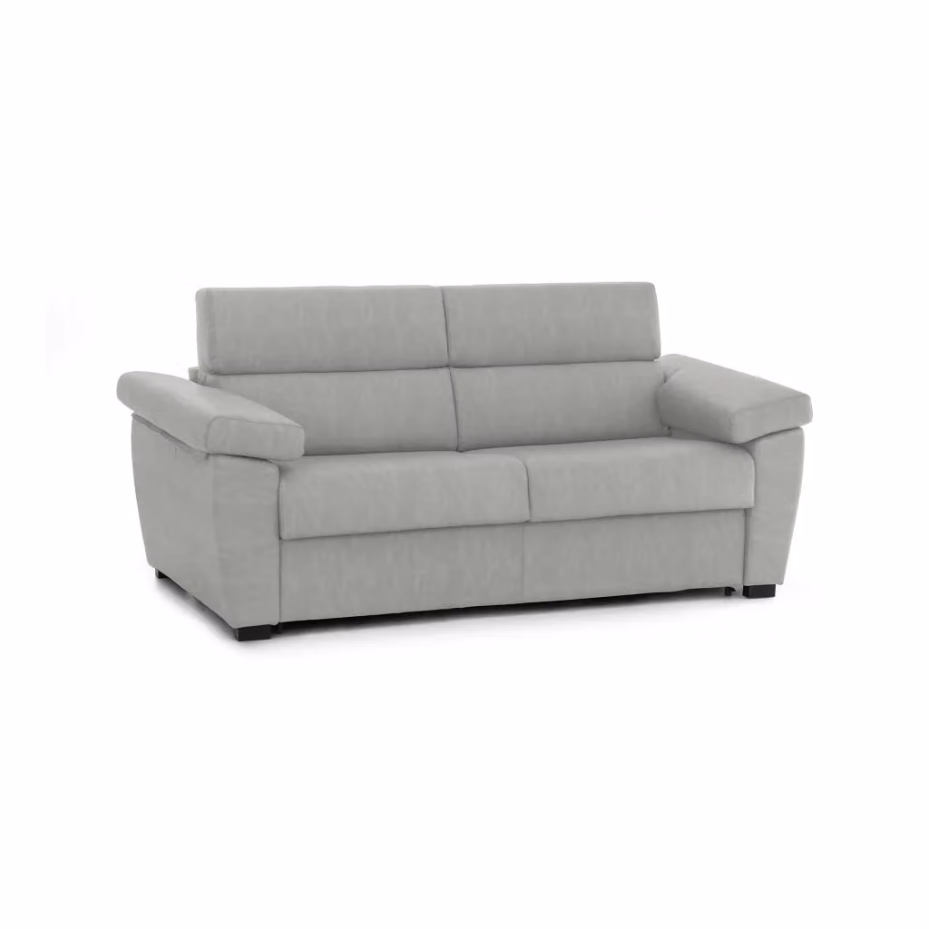 Divano Fisso 2 Posti Gorreto DMORA Grigio Chiaro, Made in Italy, L: 205 cm, P: 95 cm, H: 100 cm – 2