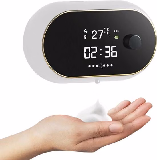 Dispensatore di sapone liquido touchless con sensore di movimento – Wandgemonteerd, USB oplaadbaar per bagno e cucina