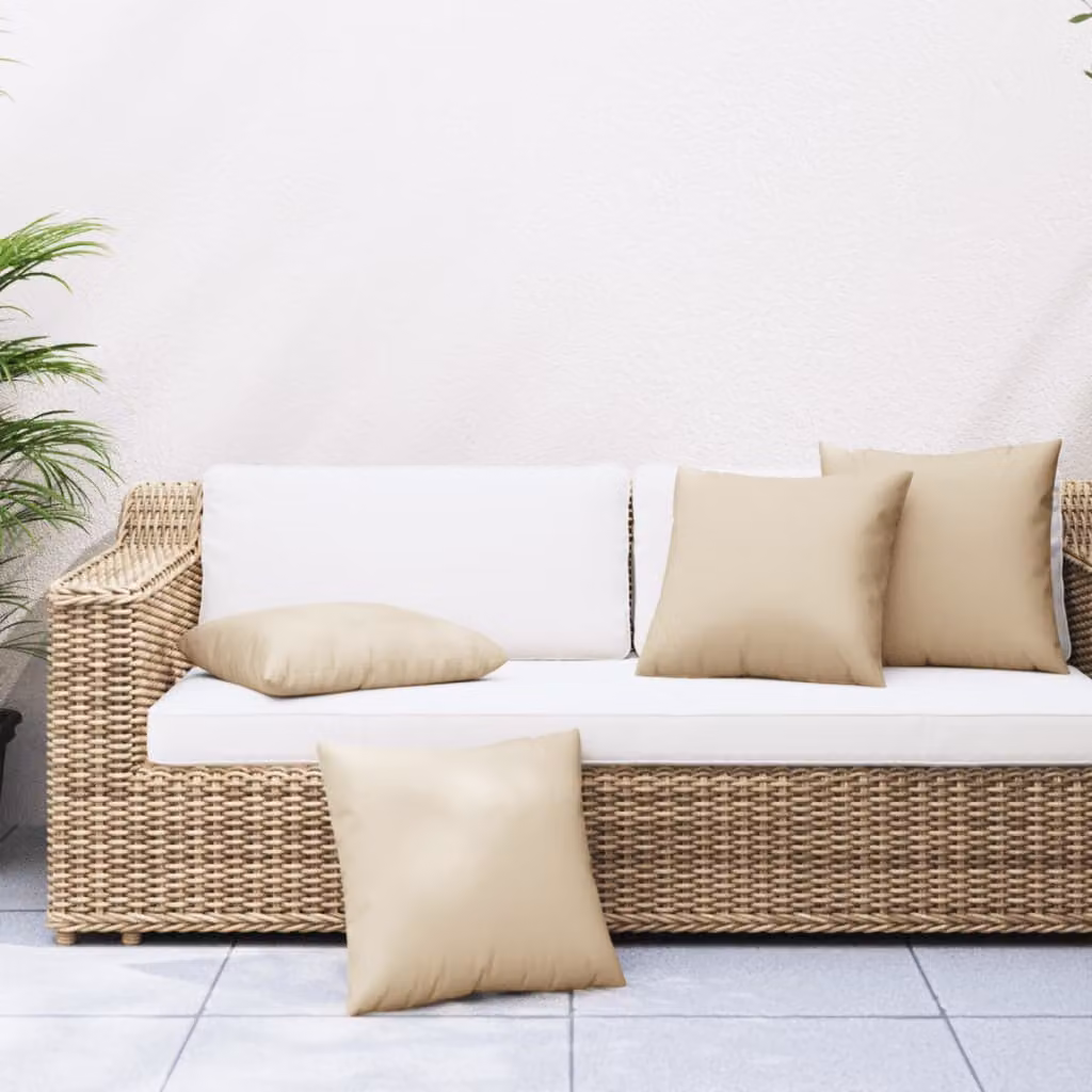 Set di 4 cuscini quadrati vidaXL beige in tessuto idrorepellente, L/P/H: 60 x 60 x 60 cm