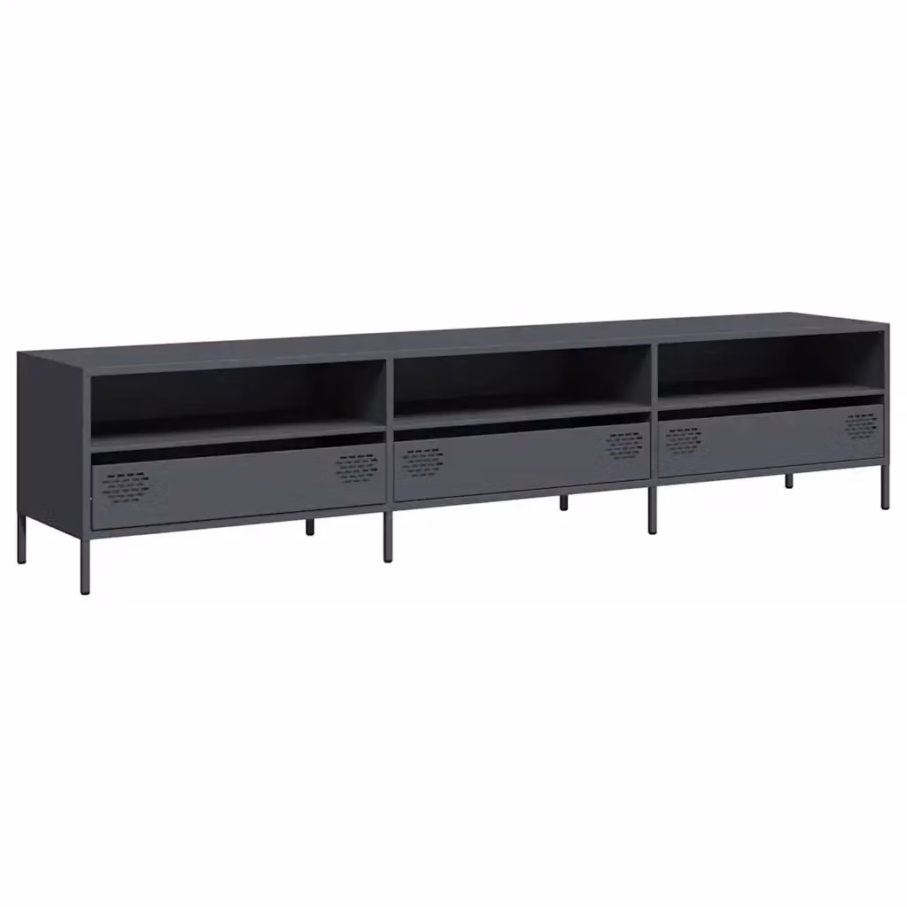 Mobile TV vidaXL in metallo antracite L 202 cm, P 39 cm, H 43,5 cm – 3