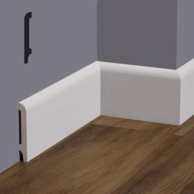 Battiscopa Becco di Civetta Eternal Parquet in Polimeri FeelingWood-HD Bianco L: 101 mm, H: 10,1 mm