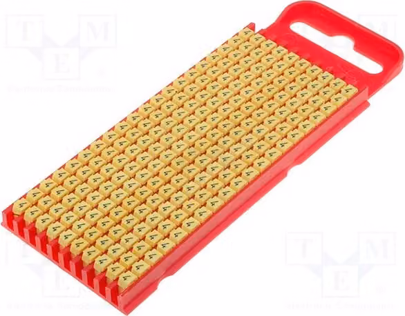 200 etichette per cavi e conduttori, da 2 a 2,8 mm, colore giallo, codice 561-01644. Etichette per cavi