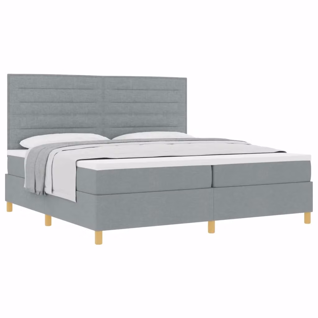 Letto a molle con materasso vidaXL in tessuto grigio, L/P/H: 200 x 200 x 280 cm – 2