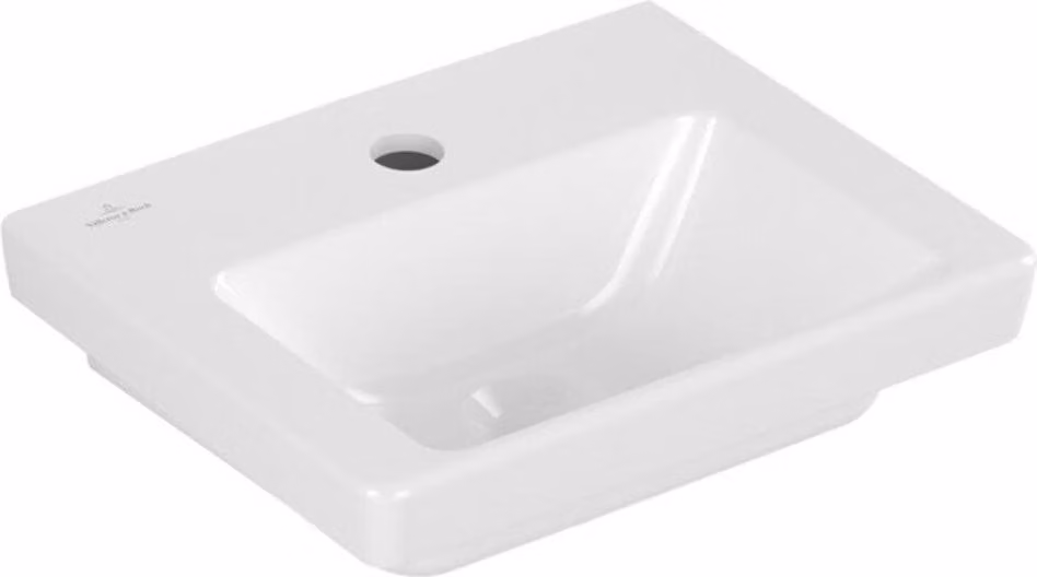 Villeroy & Boch Subway 3.0 lave-mains, 1 trou pour robinet, sans trop-plein, non rectifié, 370x305mm, 43703801, 43703801