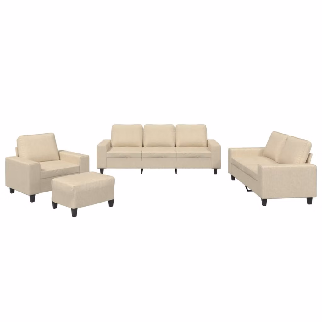 Set di Divani 4 pz Crema in Tessuto