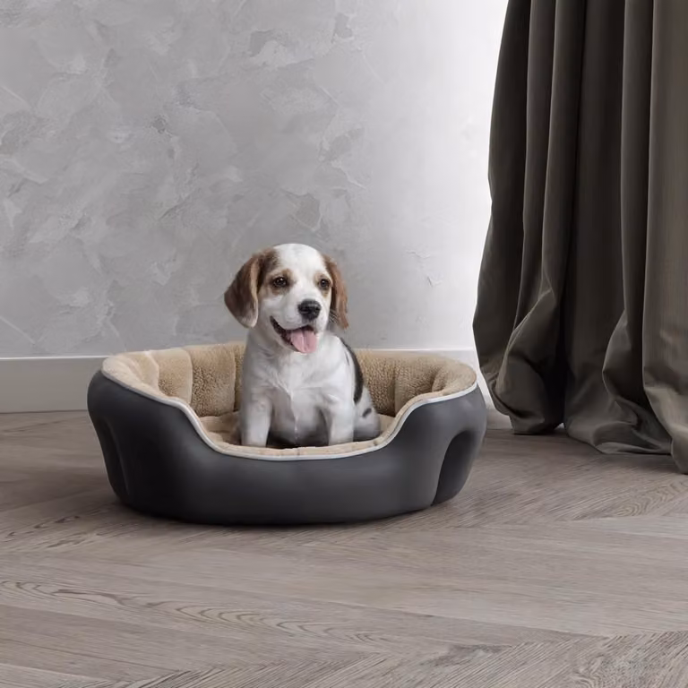 Cuccia morbida per cani e gatti, color crema