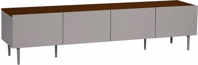 Mobile TV Sweeek in stile industrial con 4 ante, metallo e MDF, grigio e beige, L: 180 cm, P: 40 cm, H: 50 cm – 1