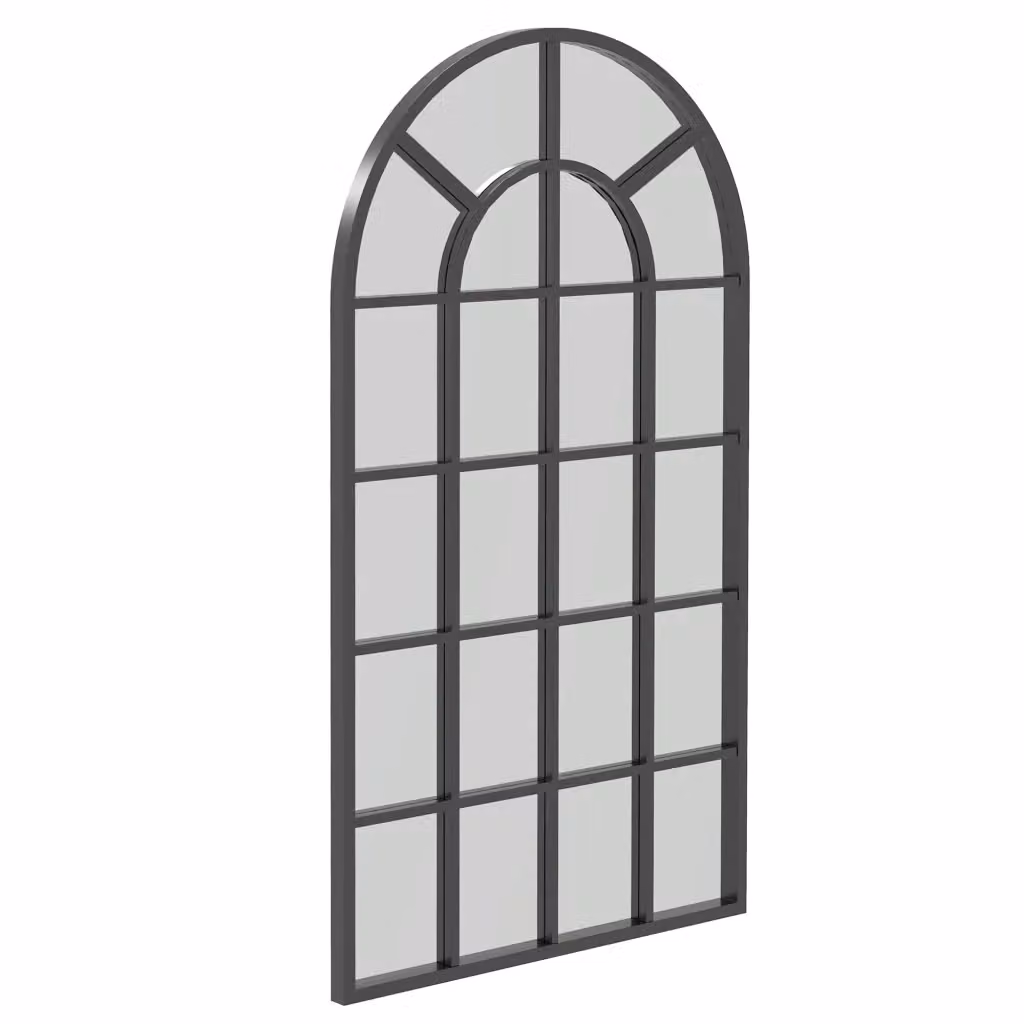 Specchio ad arco da parete Xylo in vetro e metallo nero L: 62 cm, H: 110 cm – 2