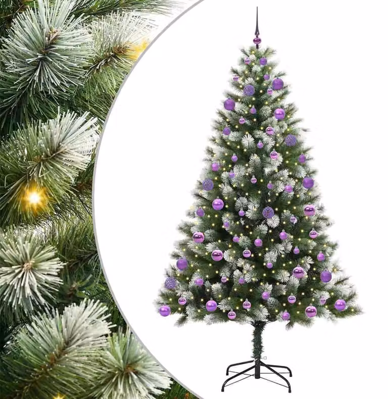 Albero di Natale artificiale girevole con neve soffice