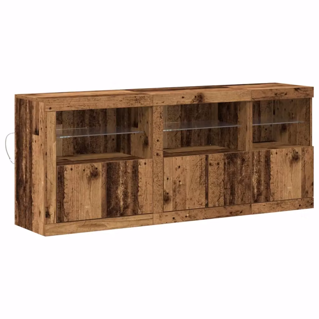 Madia moderna vidaXL in legno ingegnerizzato marrone con illuminazione LED integrata L/P/H: 162 x 37 x 67 cm – 2