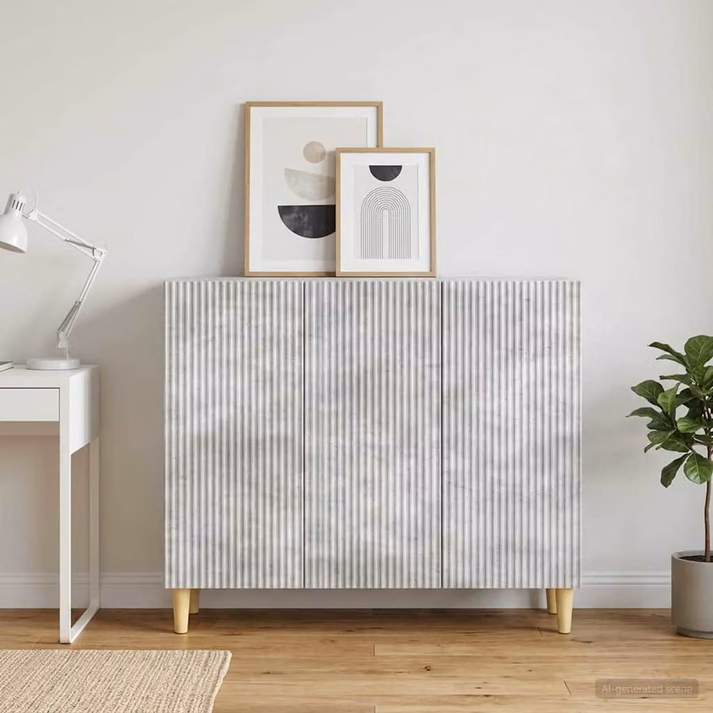 Credenza moderna vidaXL in legno ingegnerizzato grigio, L 89 x P 34,5 x H 80 cm