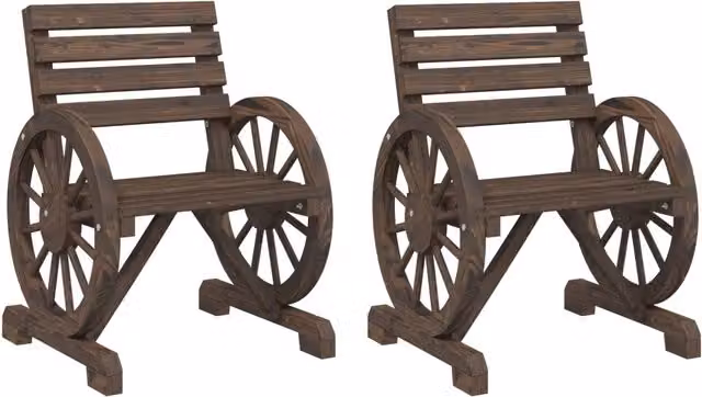 Sedie da Giardino 2 pz | Sedie da Esterno 58x58x78,5 cm in Legno Massello di Abete