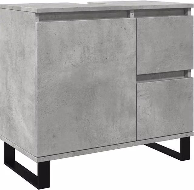 Mobile bagno sospeso dal design industriale HELLOSHOP26 in legno e metallo grigio, L: 65 cm, P: 33 cm, H: 60 cm
