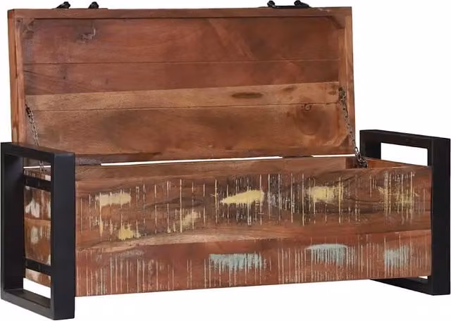 Cassapanca da stoccaggio in legno stile industrial marrone L 80 x P 30 x H 30 cm CFW4970916