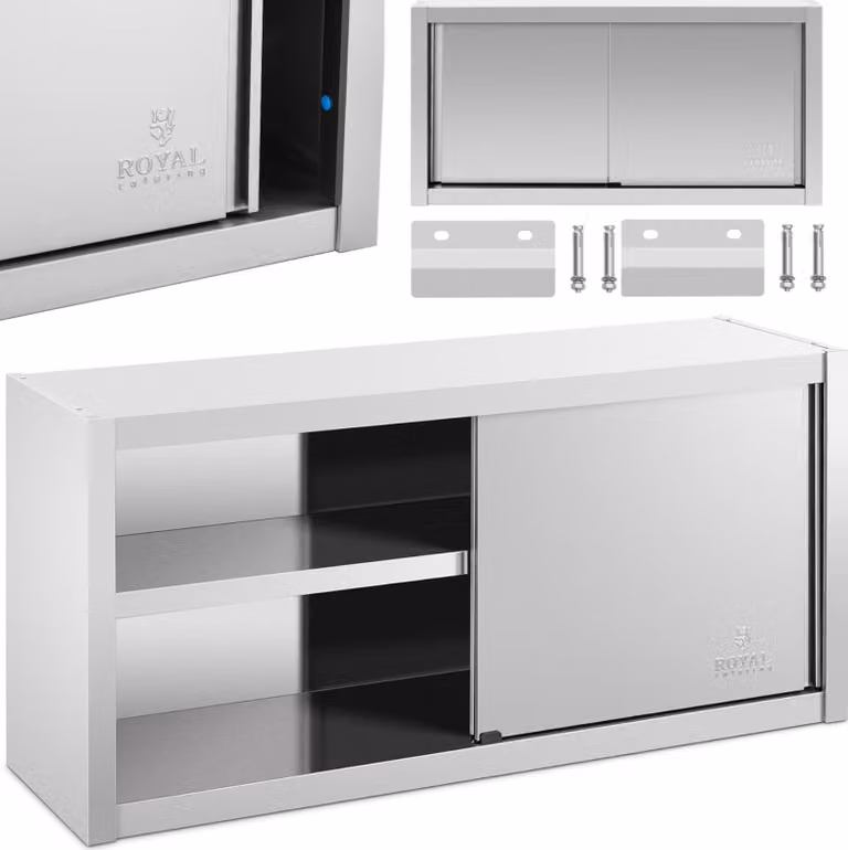 Expondo Royal Catering Armadio pensile in acciaio inox - 120 x 45 cm