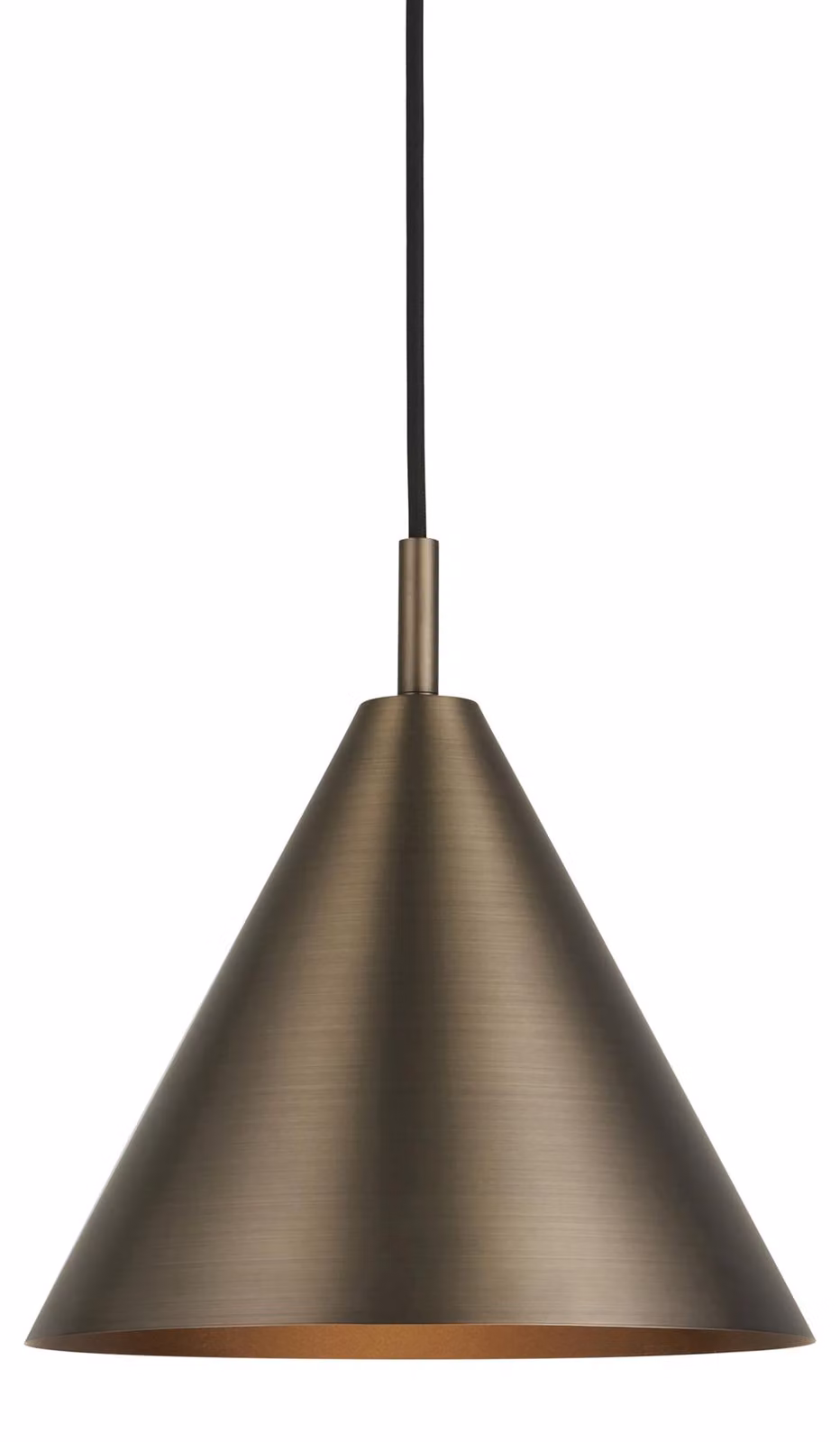 Lampada a sospensione CAPE, finitura bronzo anticato spazzolato, 1xE27x20W, metallo, dimensioni: 149x25,7x25,7 cm, IP20, Endon