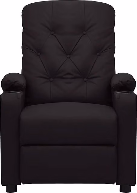 Divano Sedia-Poltrona Reclinabile Nera in Similpelle 810316
