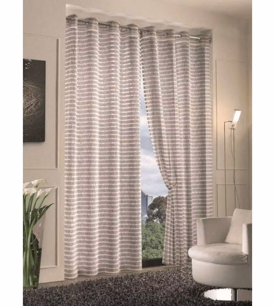 Home Collection Tendina Coppia Stripes Grigio 70x150 cm 2 Pannelli
