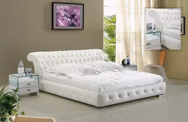 Leder Bett Polster Design Luxus Doppel Hotel Schlaf Zimmer Betten Chesterfield