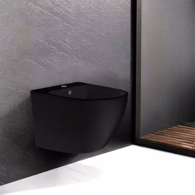 Bidet sospeso YJ-BD08 48.5x36x36 cm nero opaco