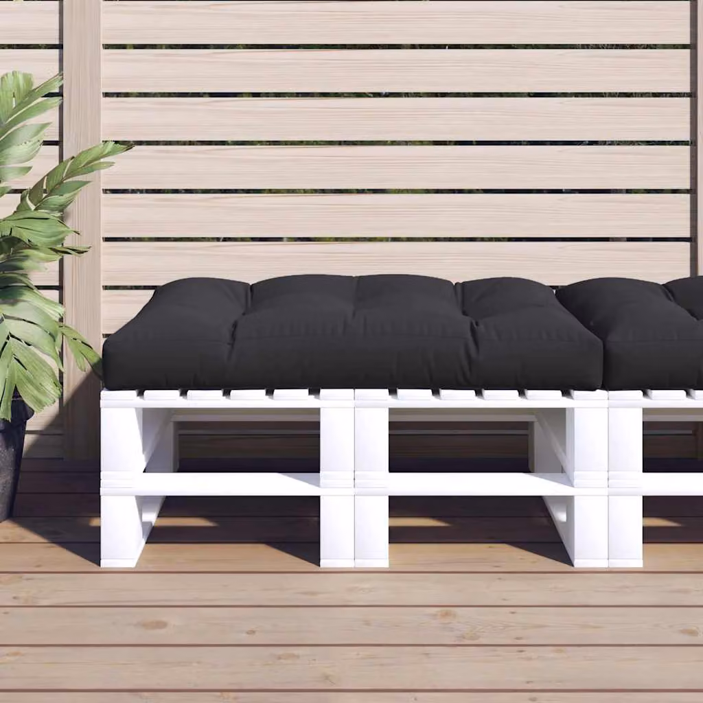 vidaXL Cuscino per Pallet Nero in Poliestere, Idrorepellente e Resistente ai Raggi UV, L 120 x P 80 x H 12 cm