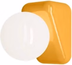 Applique Vintage Flip Ceramica Gialla Vetro Opalino 1 Luce G9