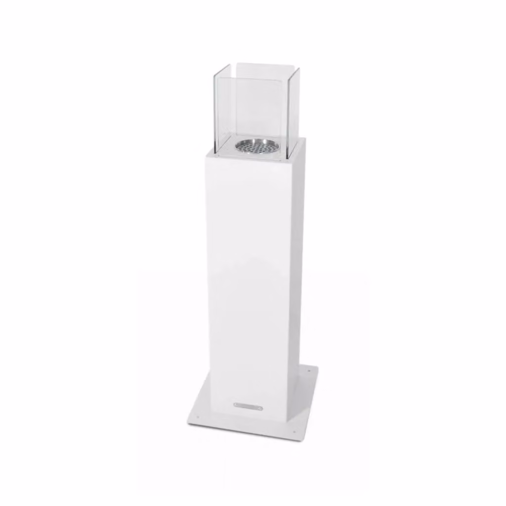 Camino a bioetanolo Arba DMORA, focolare ecologico senza fumo, Bianco, L 20 x P 20 x H 70 cm – 2