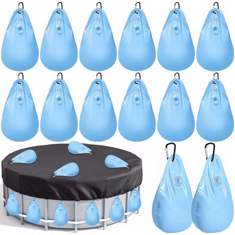 Copertura per piscina, set di 12 pesi con sacchetti d'acqua e ganci