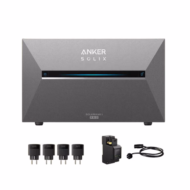 Accumulo per la centrale elettrica da balcone, Anker SOLIX Solarbank 3 E2700 Pro 2688Wh incl. contatore e spine intelligenti Anker per la centrale elettrica da balcone