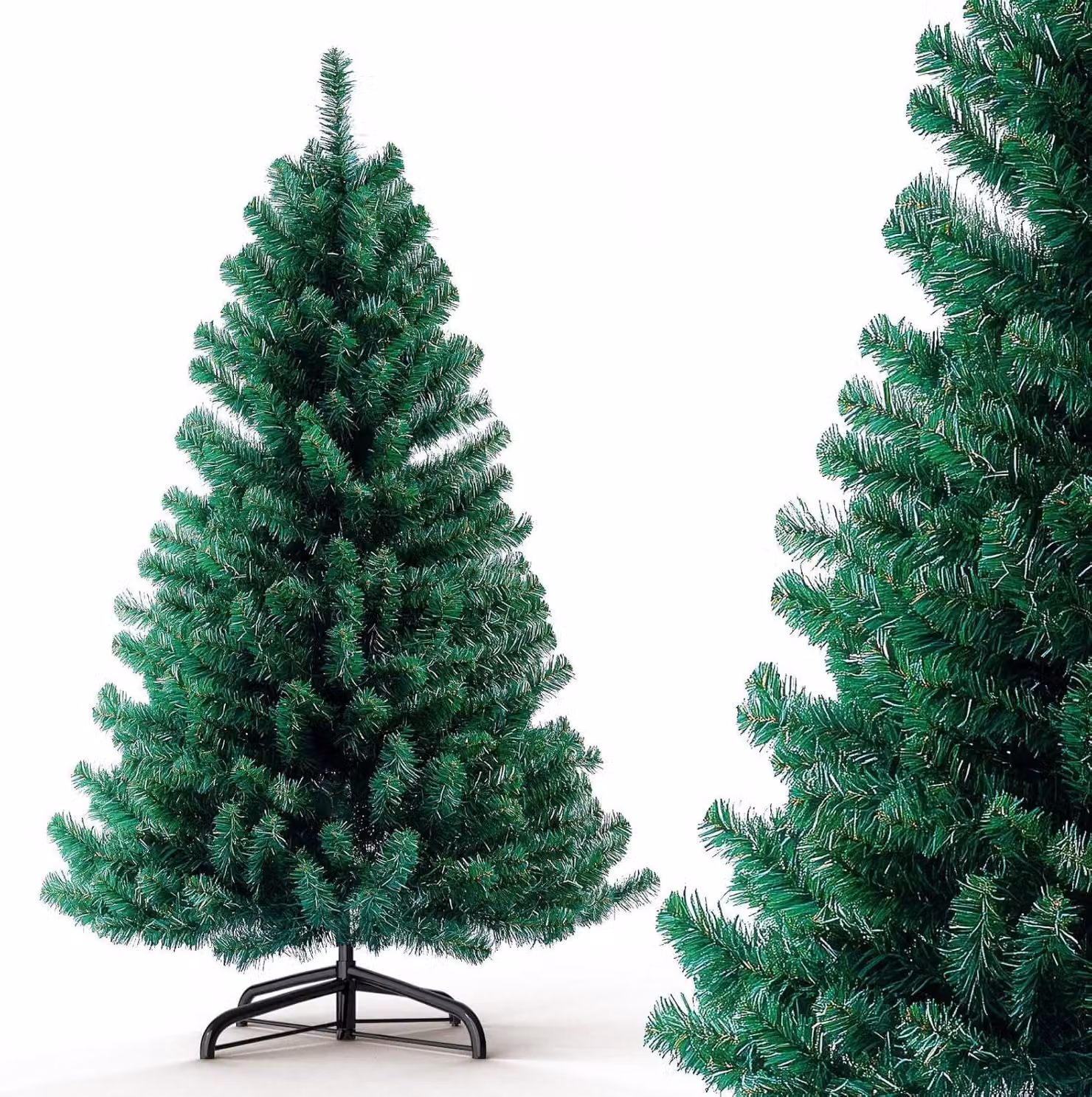 ALIGHTUP: Albero di Natale artificiale alto 150 cm, con 350 punte in PVC, a forma di abete, con supporto, colore verde