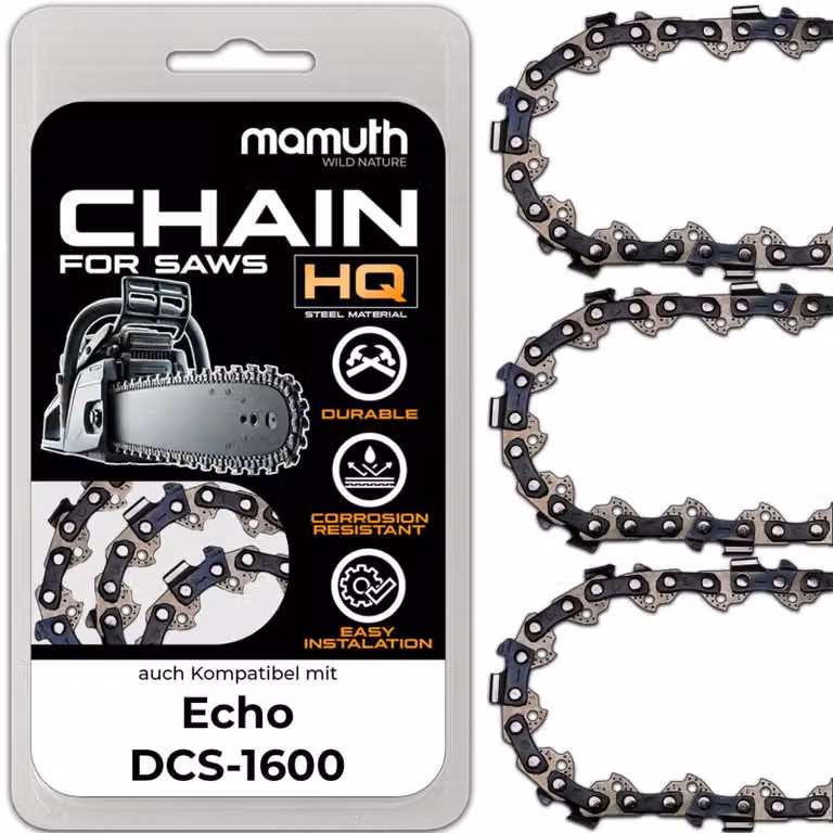 3 catene per motosega, lunghezza 35 cm, passo 1,1 mm, attacco 3/8", modello 52 TG, compatibili con Echo DCS-1600