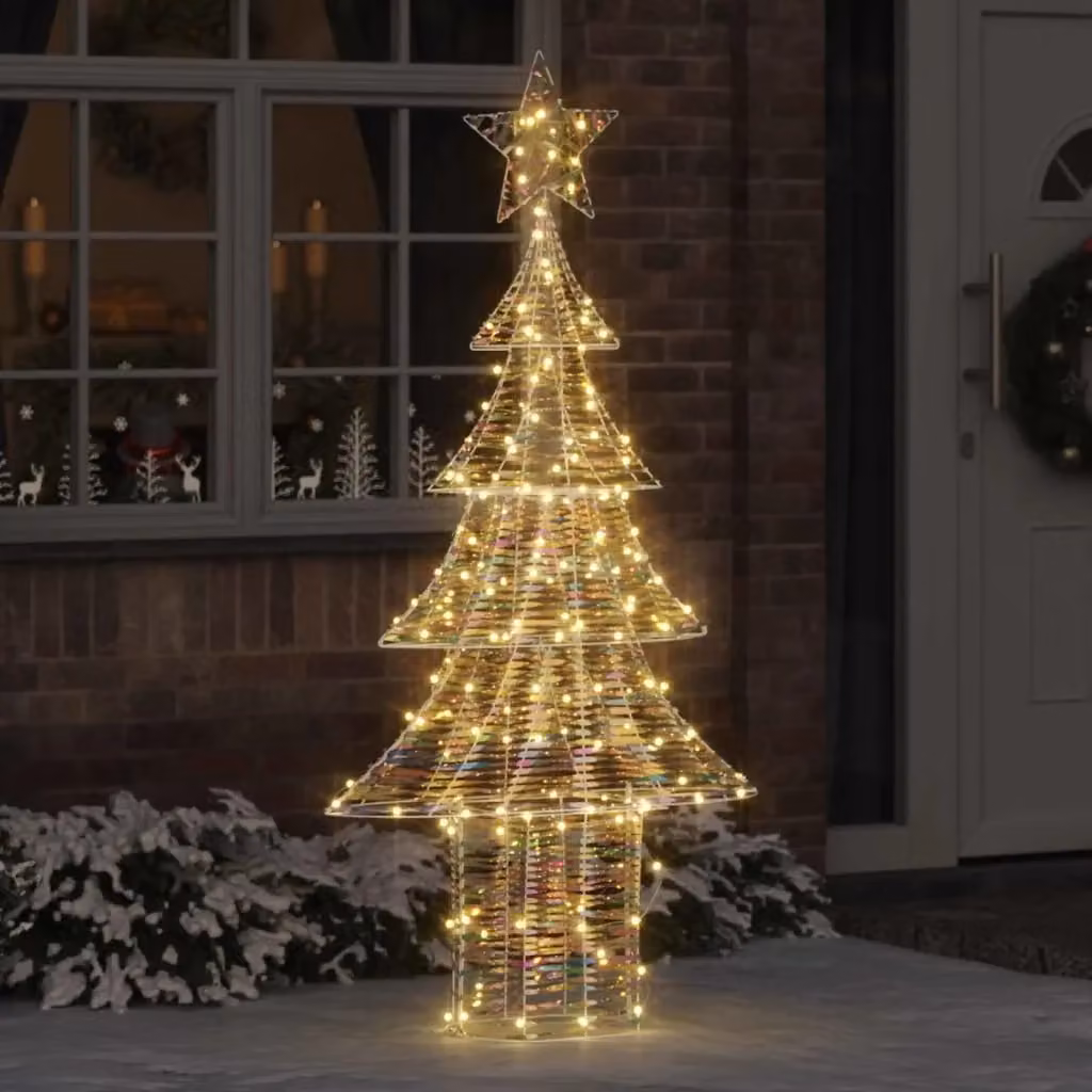 Albero di Natale moderno con 240 LED bianco caldo, Altezza: 181 cm – 2
