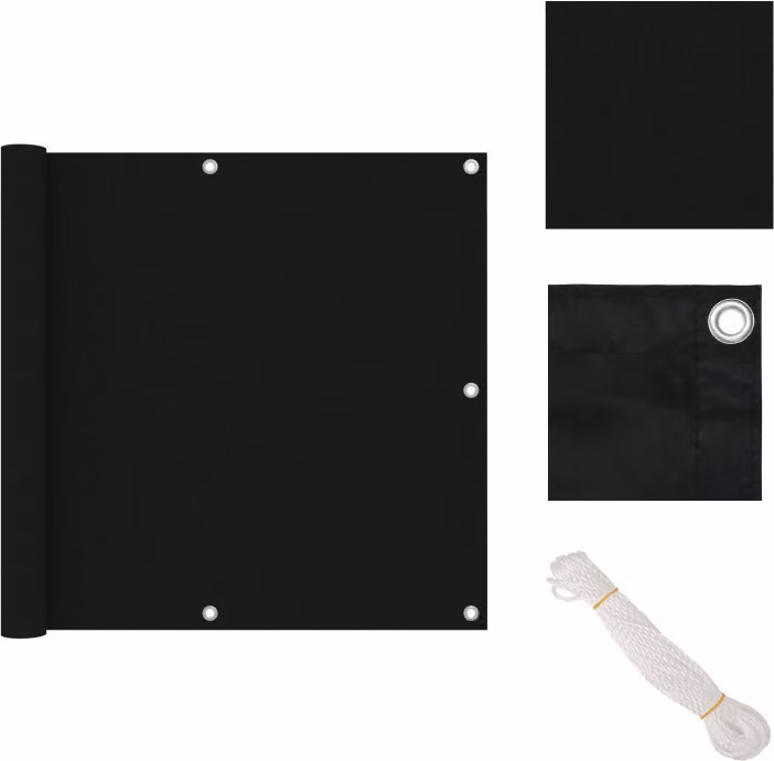 vidaXL Schermo privacy per balconi nero 90x300 cm Tessuto Oxford - Ombrelloni e tende da sole