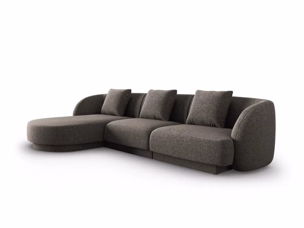 Divano angolare sinistro Tulum di Cosmopolitan Design, modello a 4 posti in ciniglia grigio per il tuo living room – 2