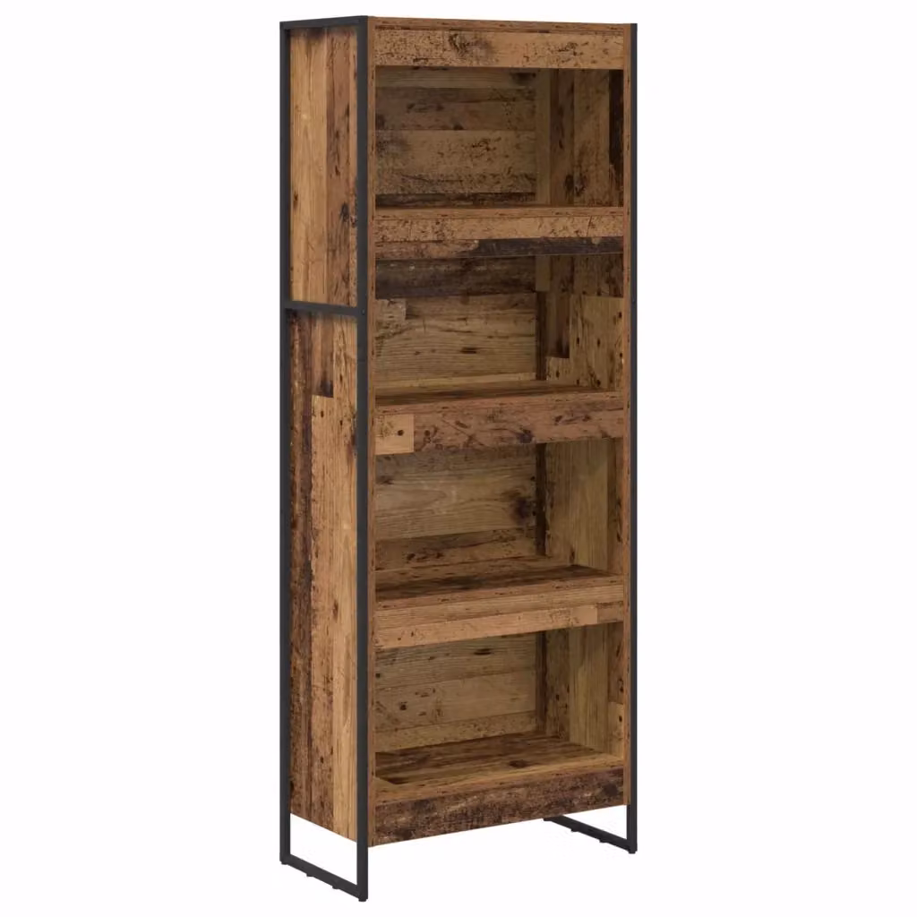 Libreria Industrial vidaXL in Legno e Metallo Marrone L: 60 cm, P: 30 cm, H: 155 cm – 2