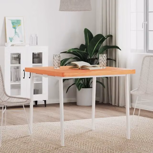 Piano per tavolo quadrato in legno di faggio marrone vidaXL L: 80 cm, P: 80 cm, H: 4 cm